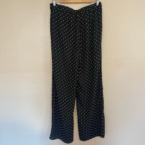 2Sable Polka Dot Wide Leg High Rise Pull On Pants Womens Sz Large Career - Picture 4 of 5
